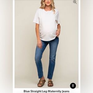 PinkBlush Blue Straight Leg Maternity Jeans